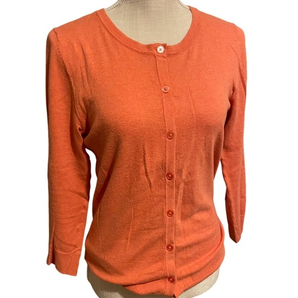 Merona Coral Cardigan 3/4 Sleeve - Picture 1 of 5